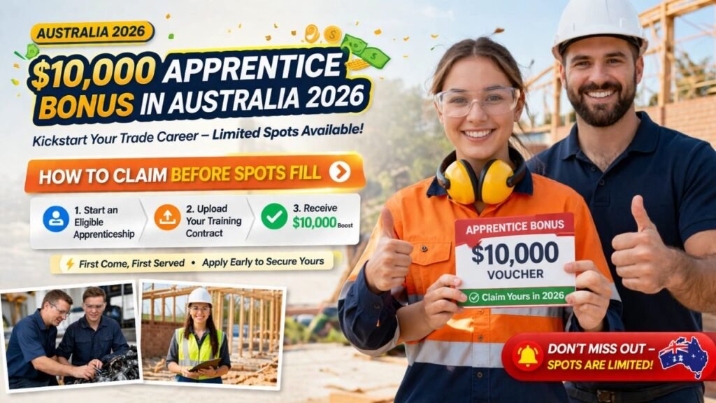 $10,000 Apprentice Bonus in Australia 2026: How to Claim Before Spots Fill
